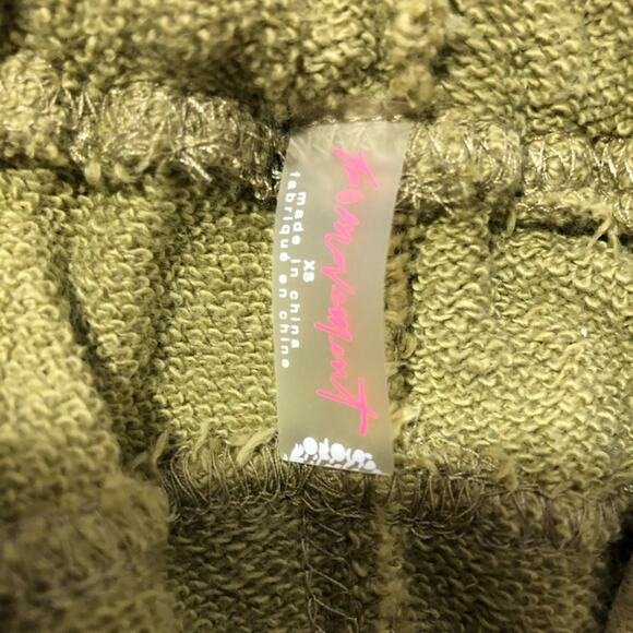 Free People Movement xs baby got track olive green yellow combo track pants snap - Picture 4 of 15